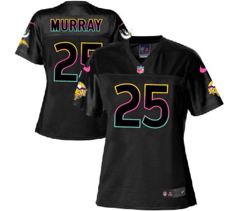 Nike Vikings #25 Latavius Murray Black Women's NFL Fashion Game Jersey - Click Image to Close
